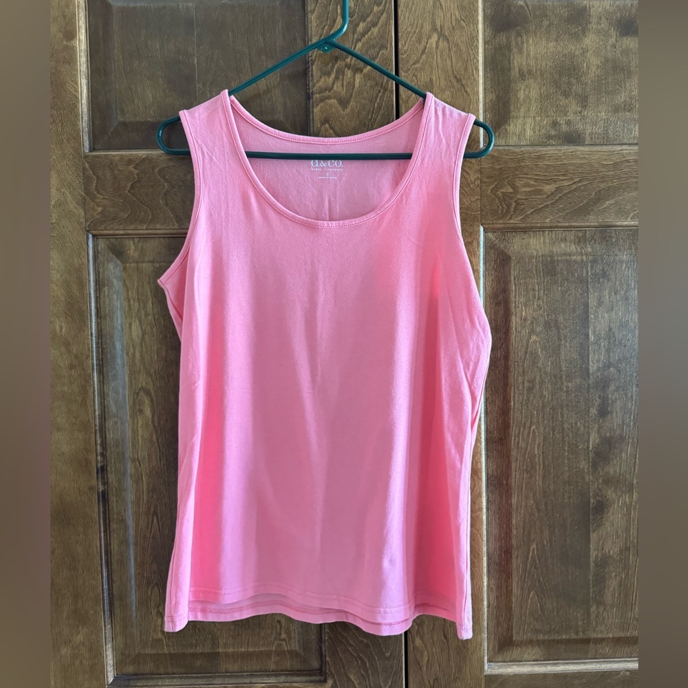 d&co Denim + Company Salmon Pink Tank Top - Women's Size Small